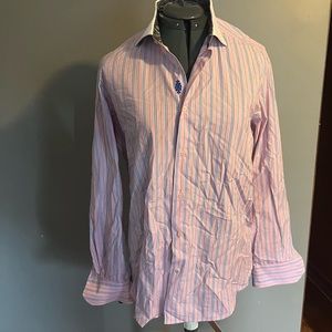 Robert Graham Pink Pinstripe Button Down Men’s 39 151/2